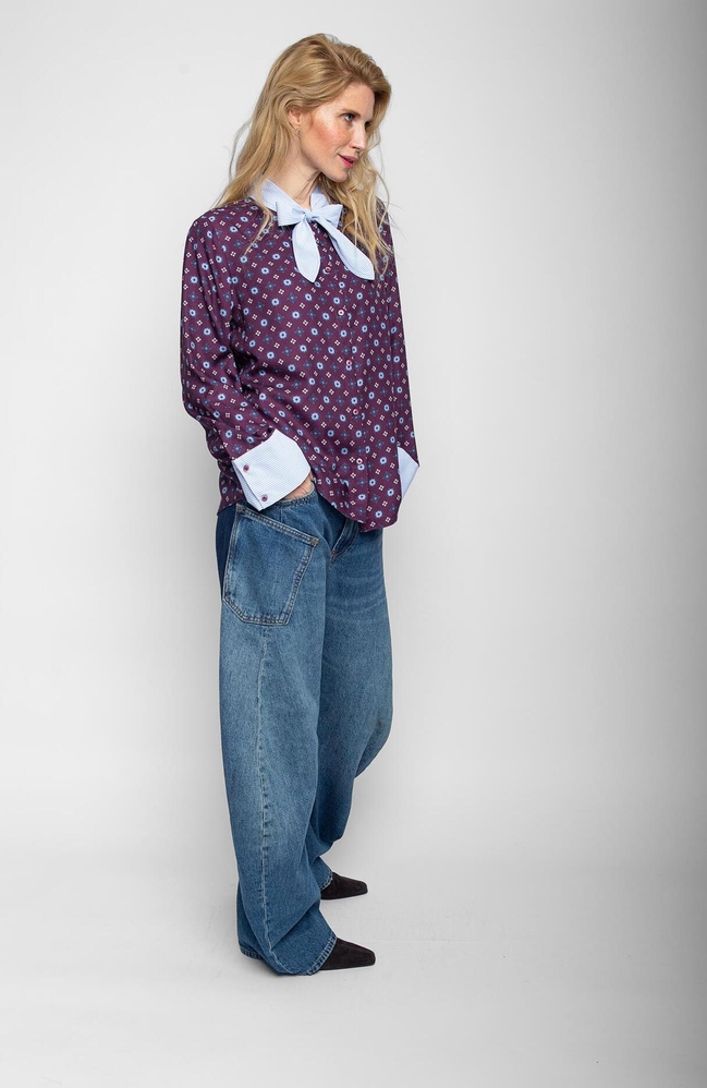 Emily Blouse Print Aubergine