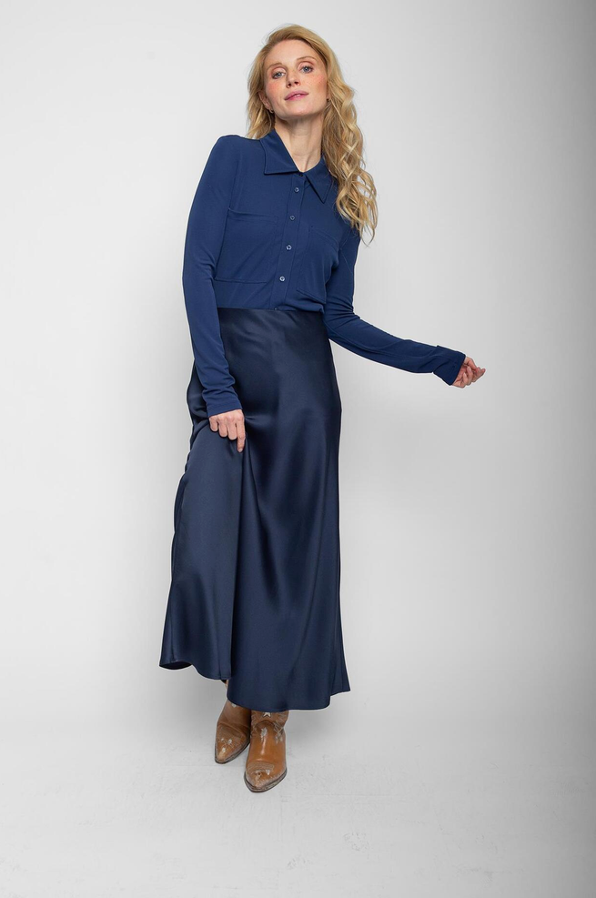 Emily Rok Lang Donkerblauw