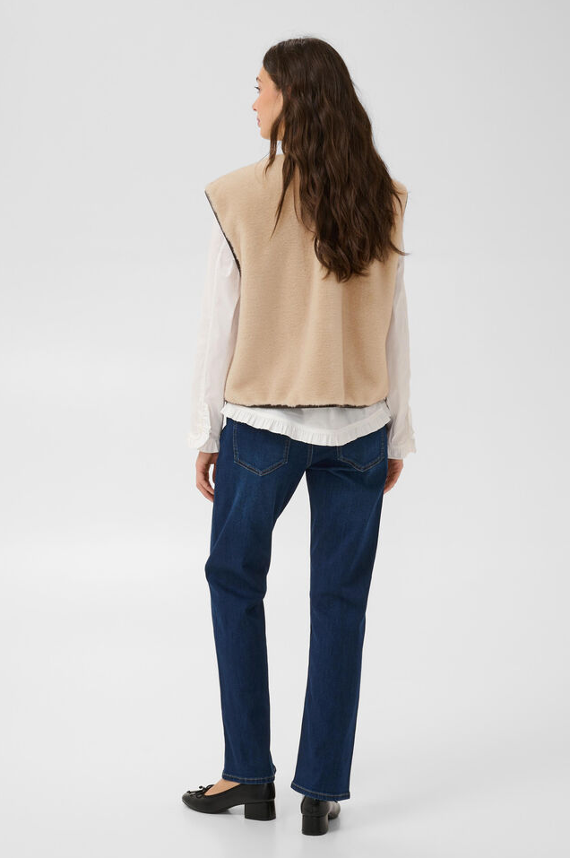 Culture Faux Fur Bodywarmer Beige