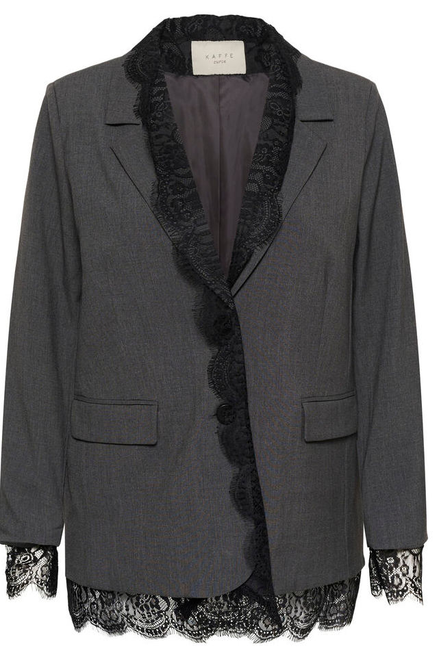 Kaffe Curve Blazer Grijs Kant