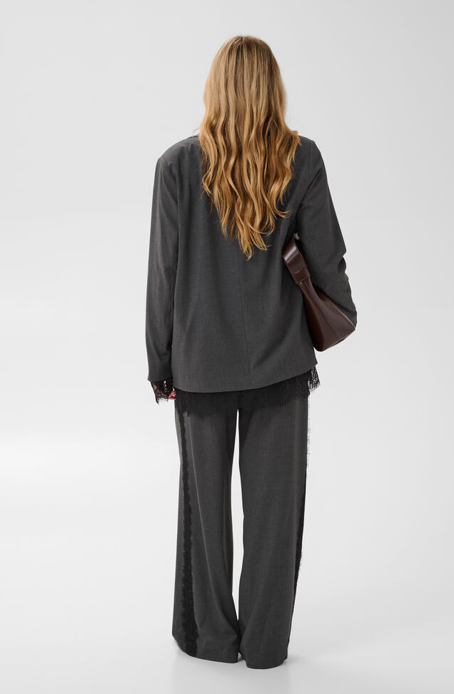 Kaffe Curve Blazer Grijs Kant
