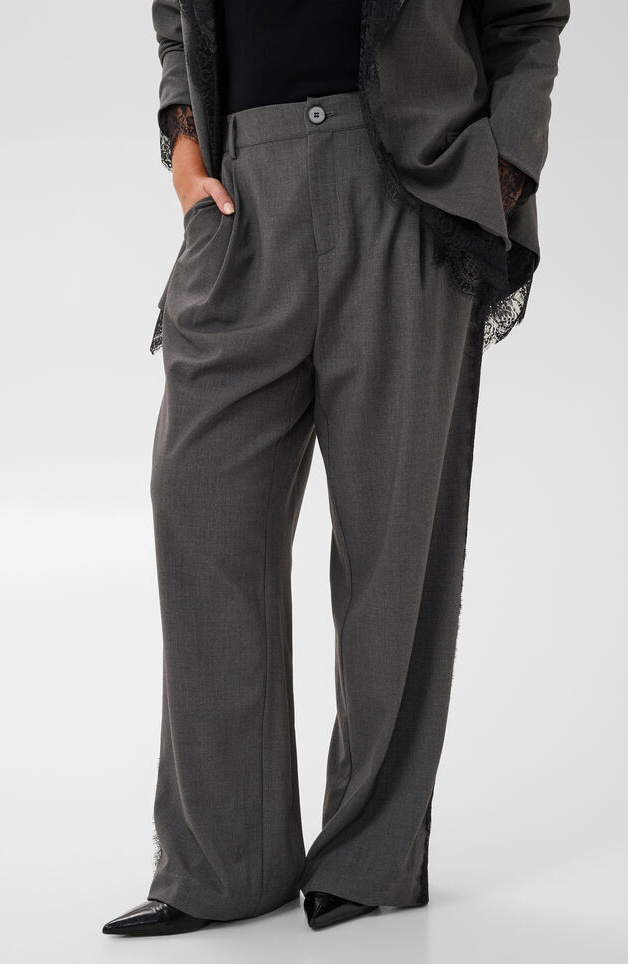 Kaffe Curve Pantalon Grijs Kant