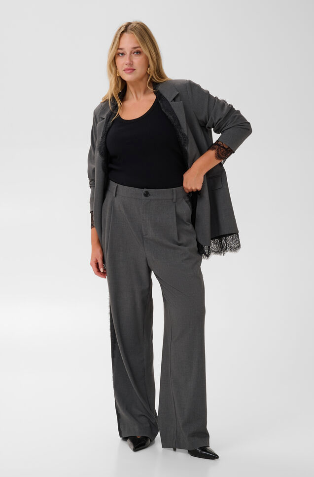 Kaffe Curve Pantalon Grijs Kant