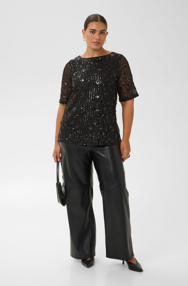 Kaffe Curve Blouse Glitter Zwart