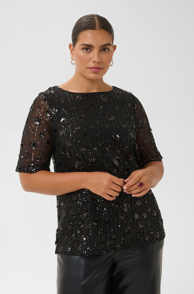 Kaffe Curve Blouse Glitter Zwart