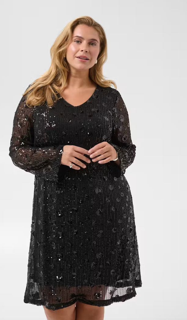 Kaffe Curve Kleed Glitter Zwart