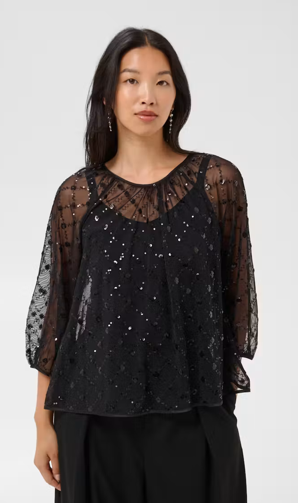 Part Two Blouse Glitter Zwart