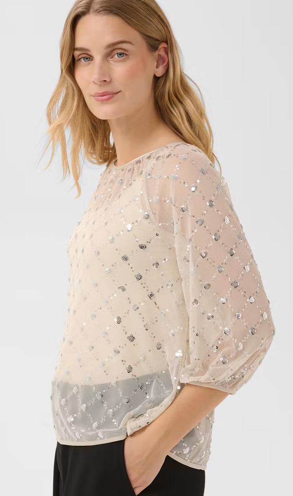 Part Two Blouse Glitter Ecru