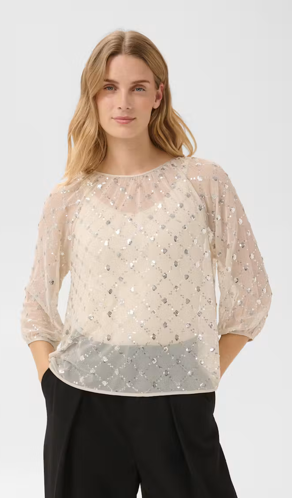 Part Two Blouse Glitter Ecru