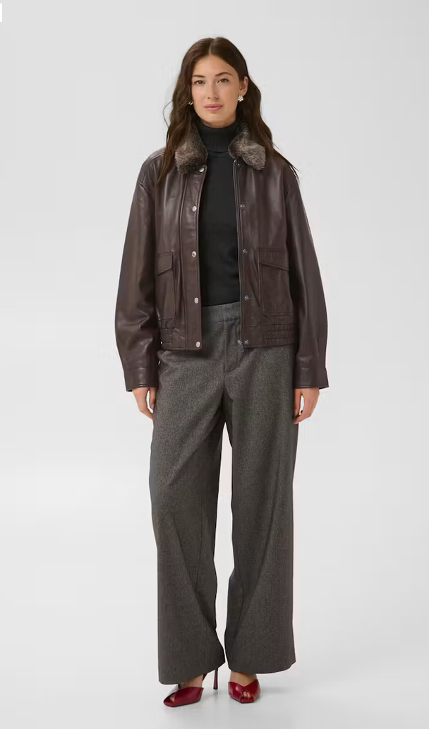 Culture Mantel Leder Bruin