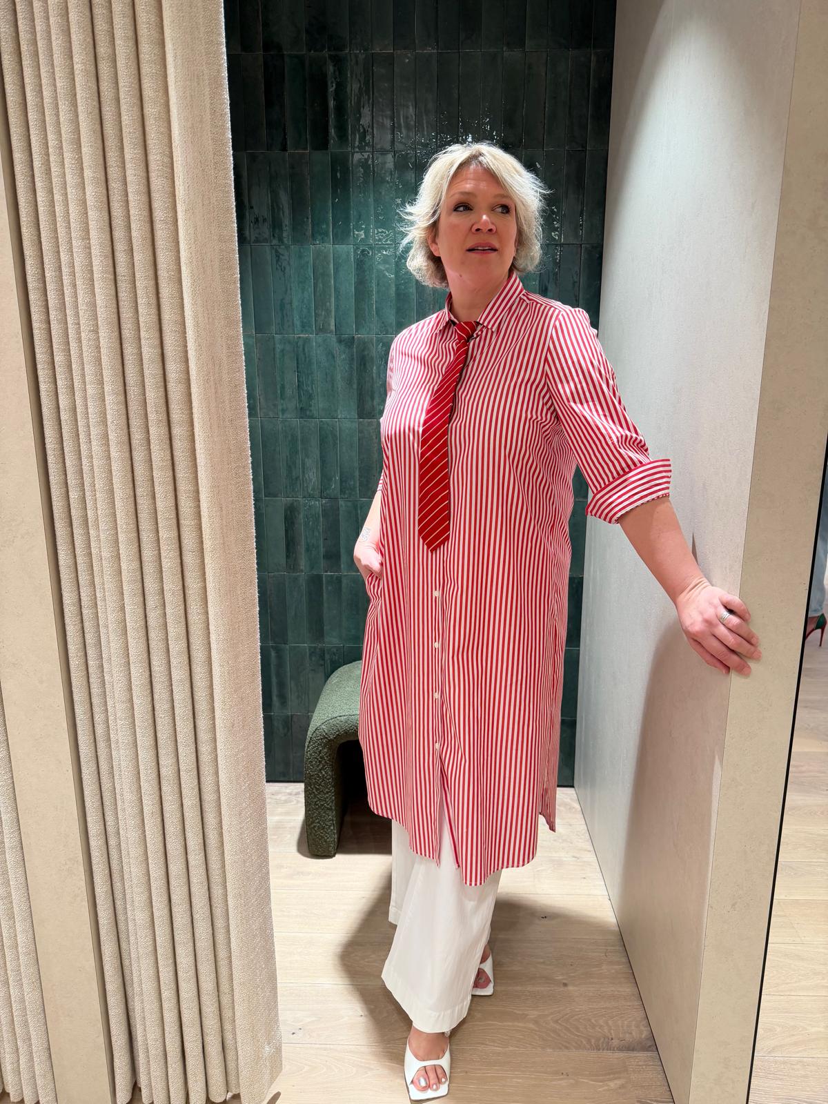 La Camicia Kleed Streep/Rood