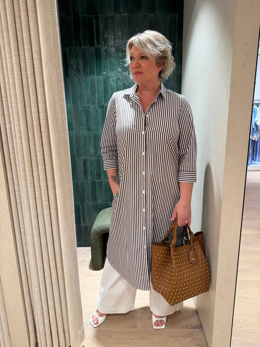 La Camicia Kleed Streep/Bruin