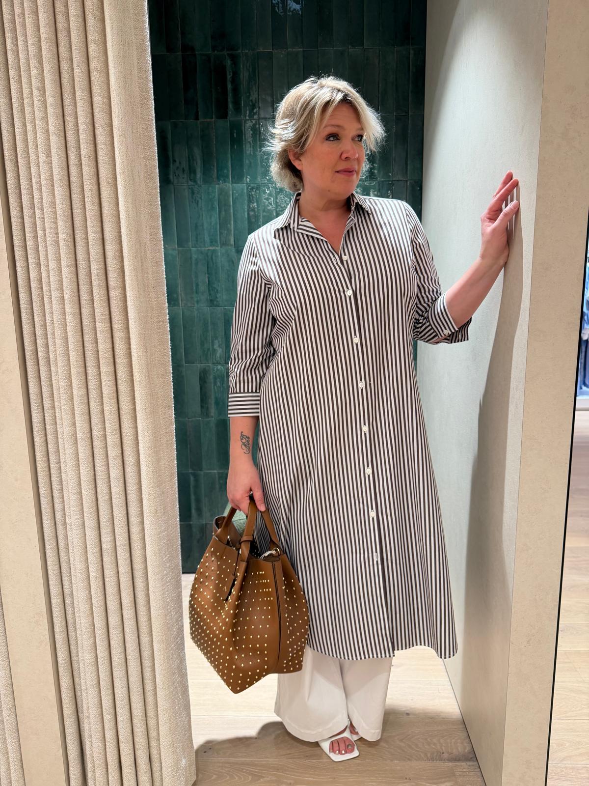 La Camicia Kleed Streep/Bruin