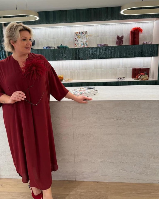 La Camicia Kleed Lang Bordeaux