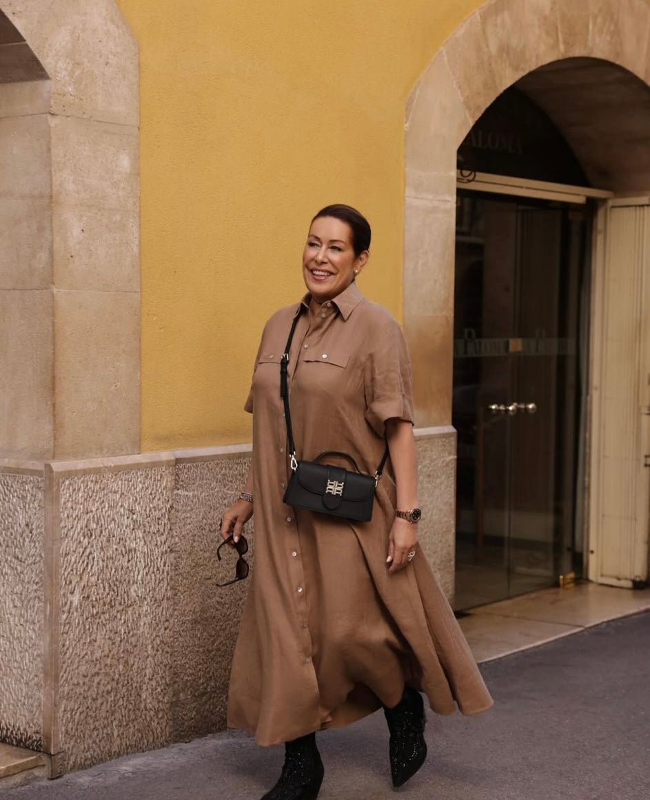 Riani Kleed Lang Linnen Camel