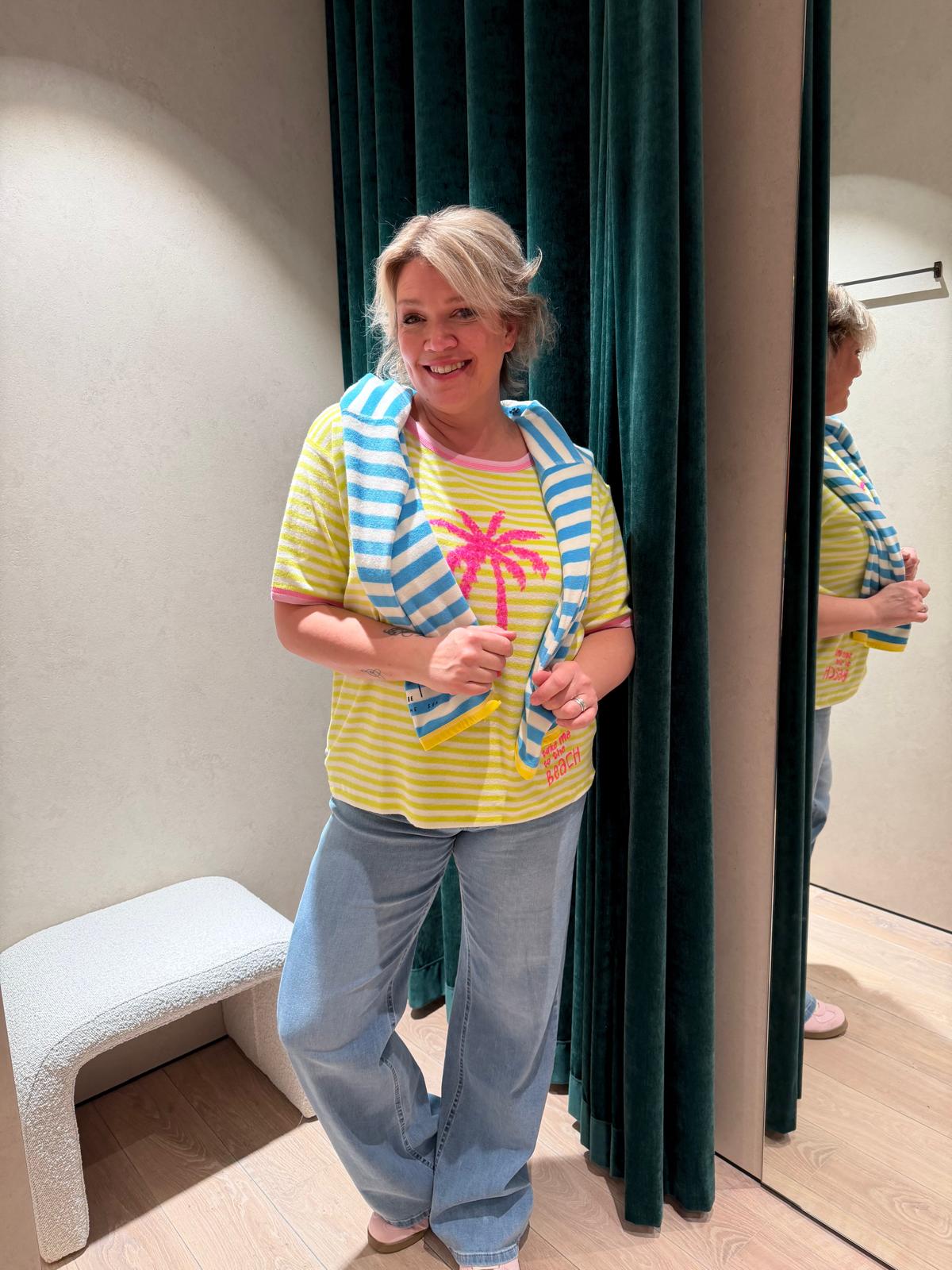 Grace Sweater Streep/Fluogeel